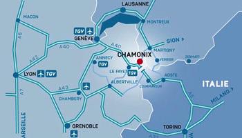 Driving to Chamonix Mont Blanc map 1