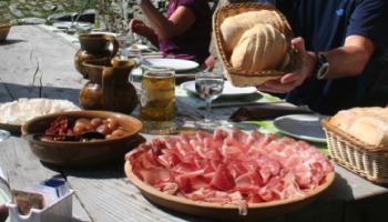 Traditional alpine meal enjoyed on the tour of Monte Rosa